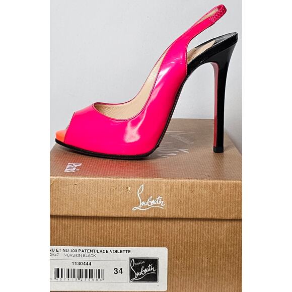 Christian Louboutin Flo slingback pump in hot pink patent leather - Picture 6 of 14